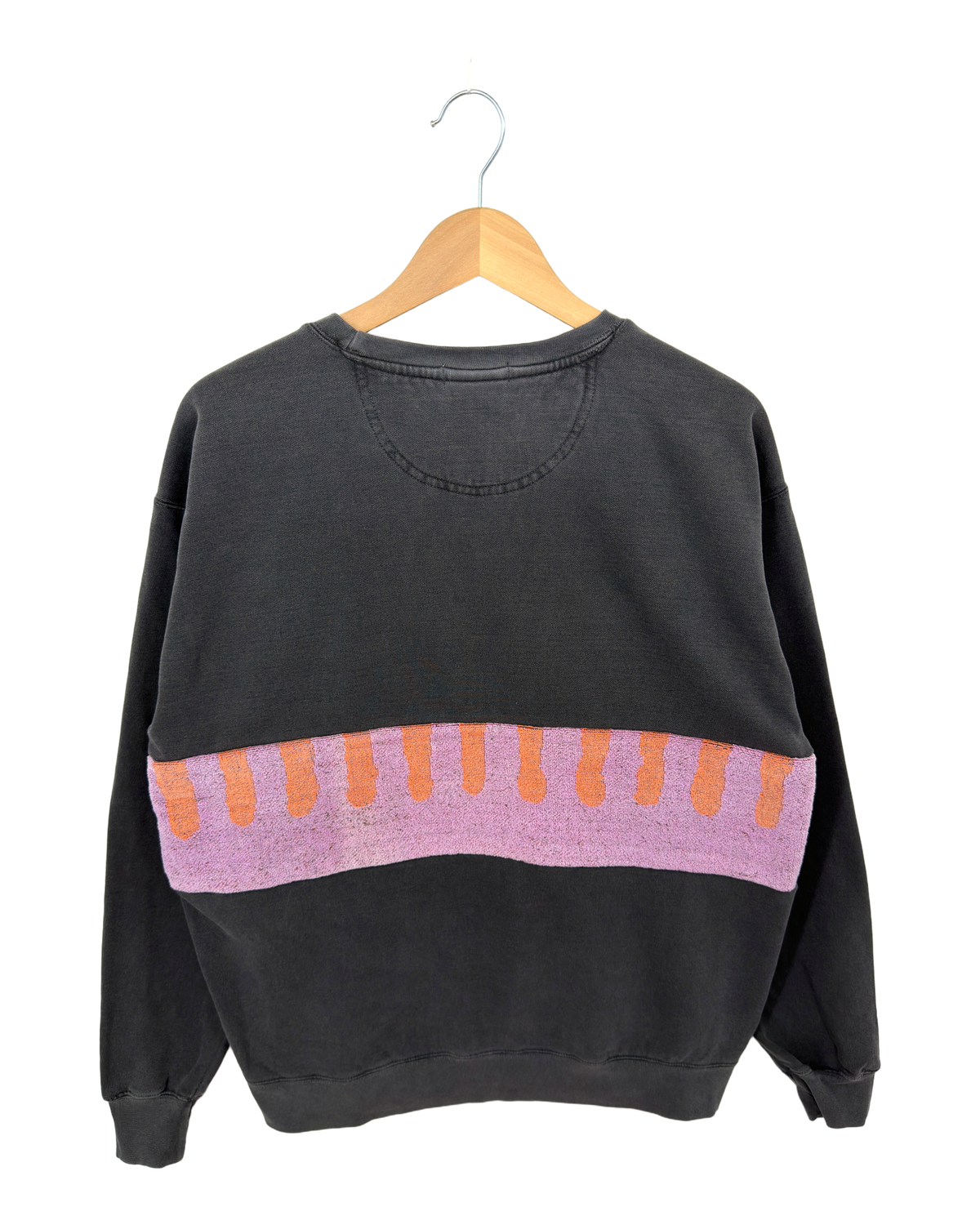 Large Pepper Sunset Chaser "Crimson Ridge" — one-of-a-kind upcycled vintage beach towel sweatshirt, handmade by Kspek, view 5