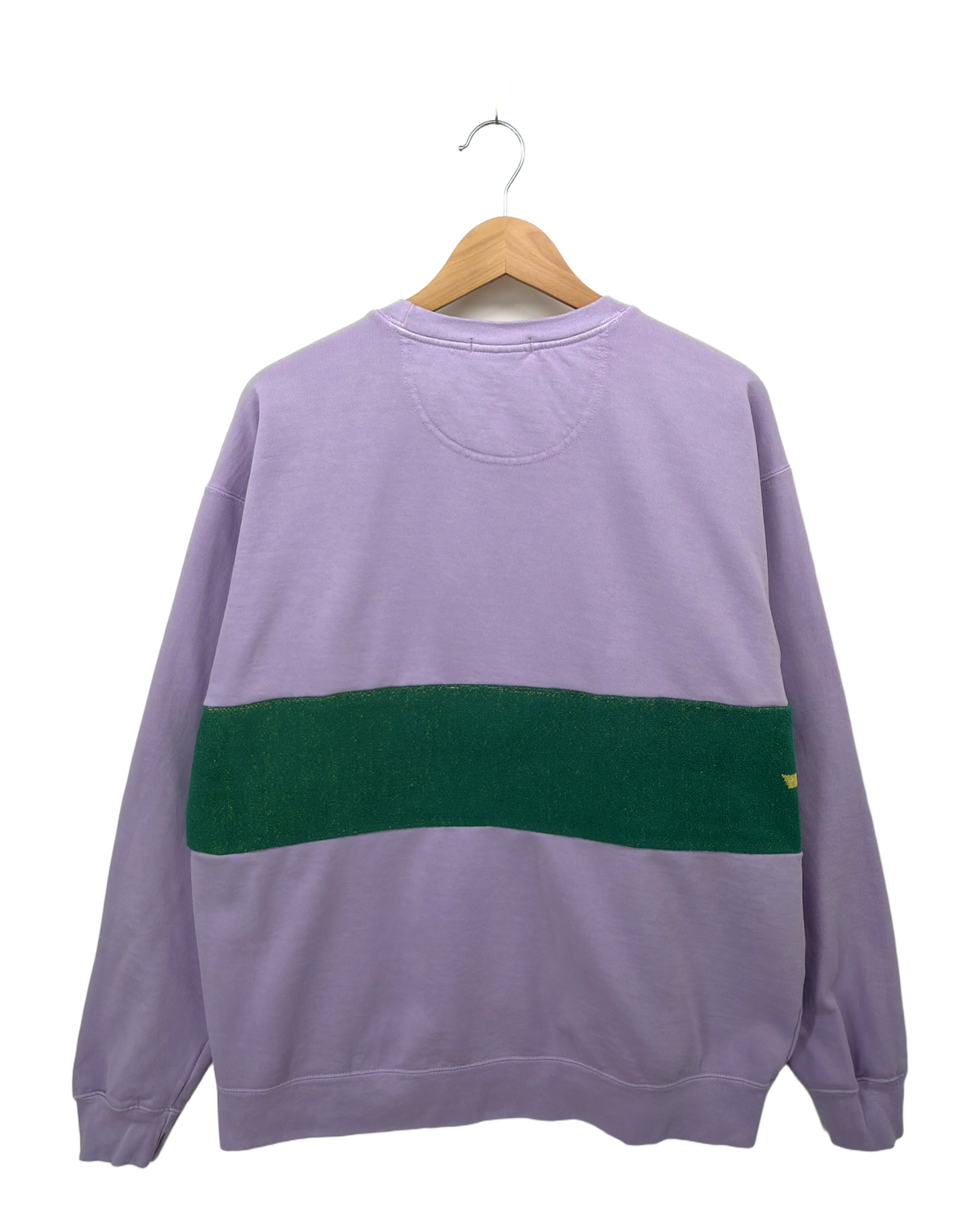 Large Lavender Sunset Chaser "Hawaii Postcard" — one-of-a-kind upcycled vintage beach towel sweatshirt, handmade by Kspek, view 5