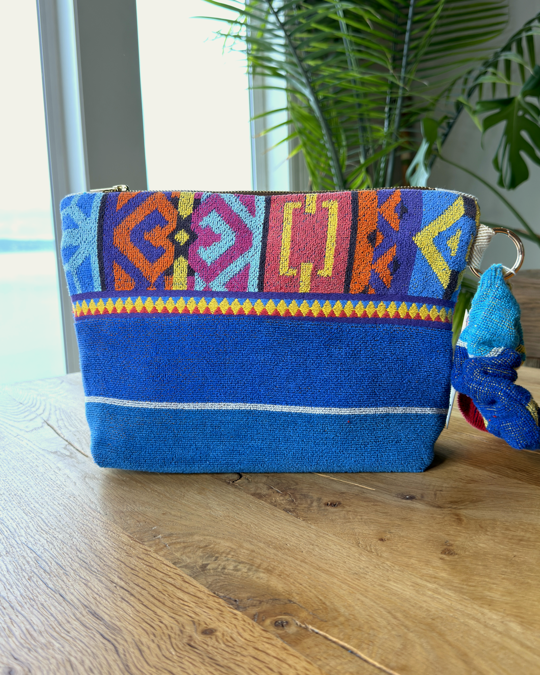 Repurposed Towel Beach Clutch “Favorite Spot” — handmade by Kspek from upcycled vintage textiles, view 4