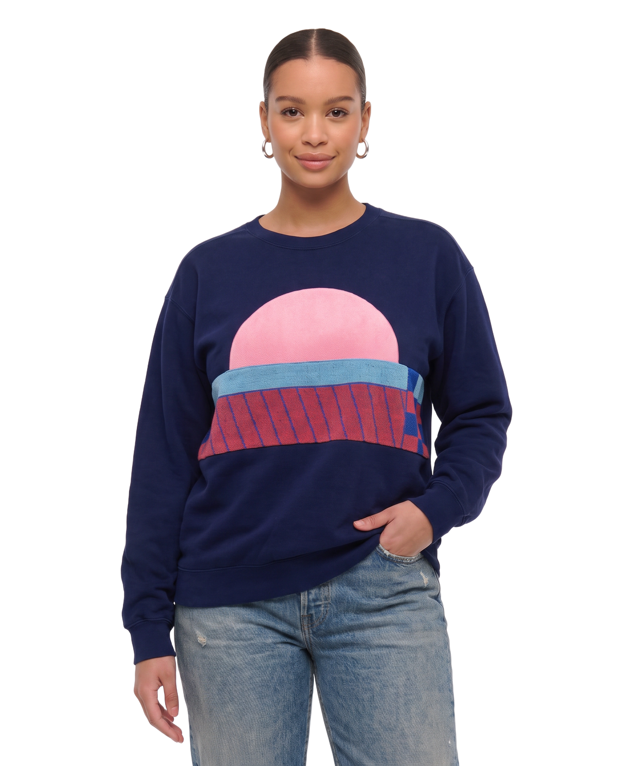Large Navy Sunset Chaser Checkerboard Horizon