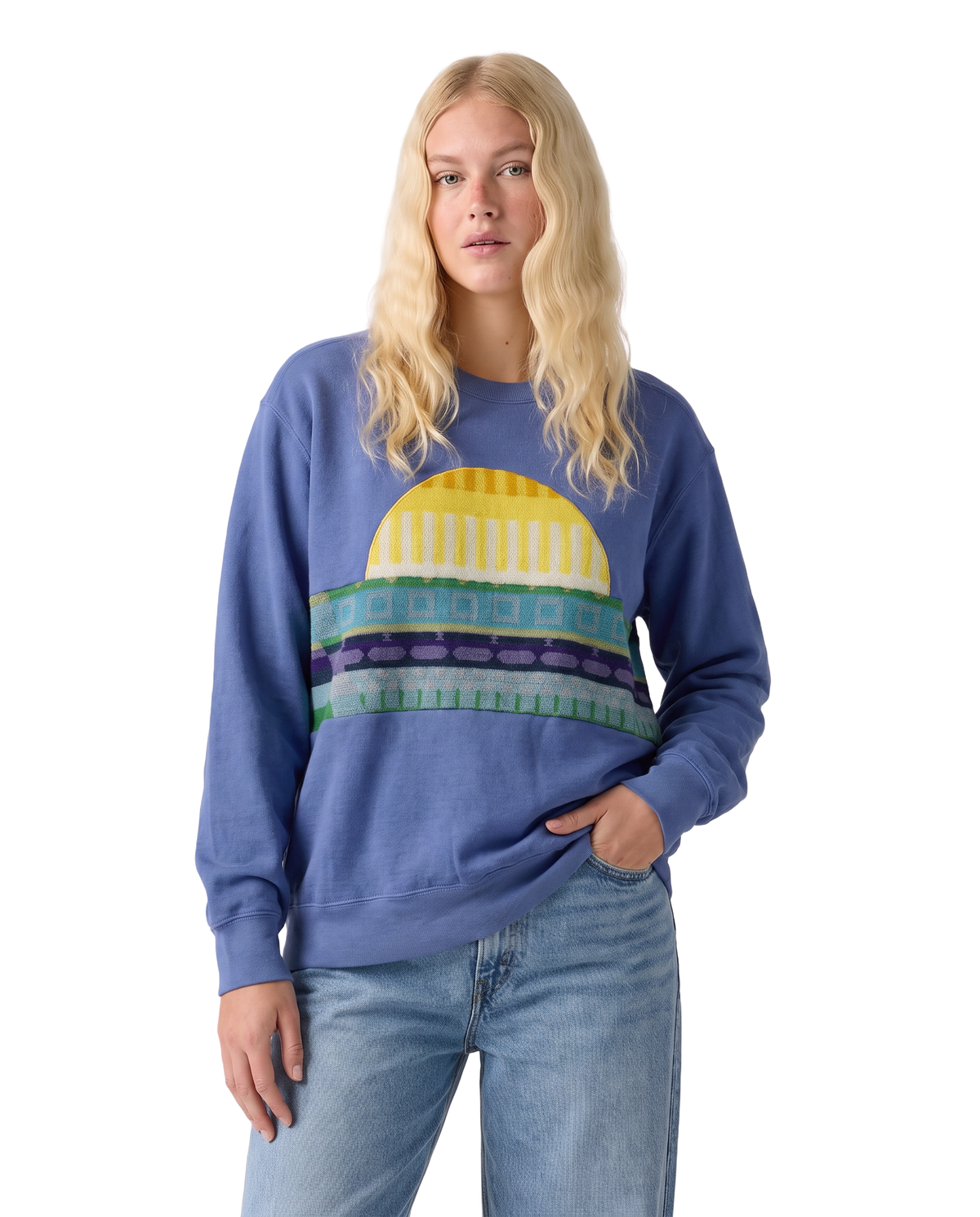 Medium Dusty Blue Sunset Chaser Zebra Sunscape