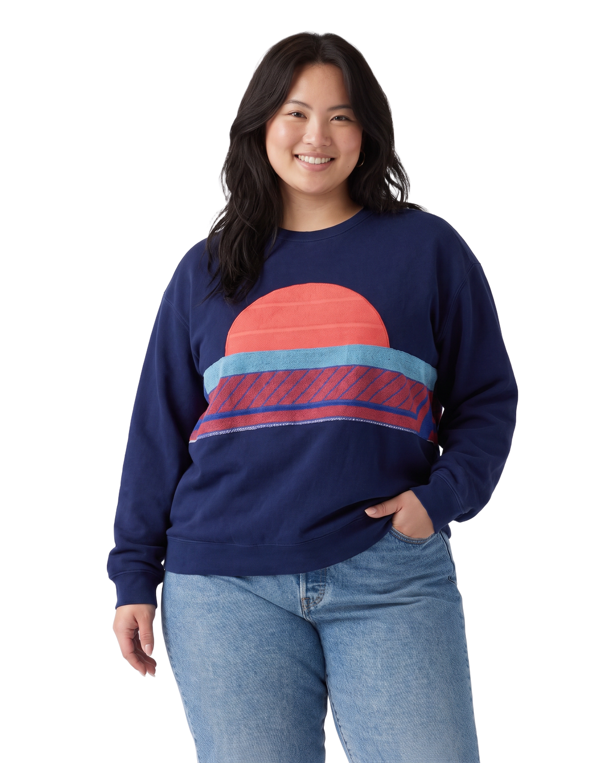 X-Large Navy Sunset Chaser Striped Horizon Arc