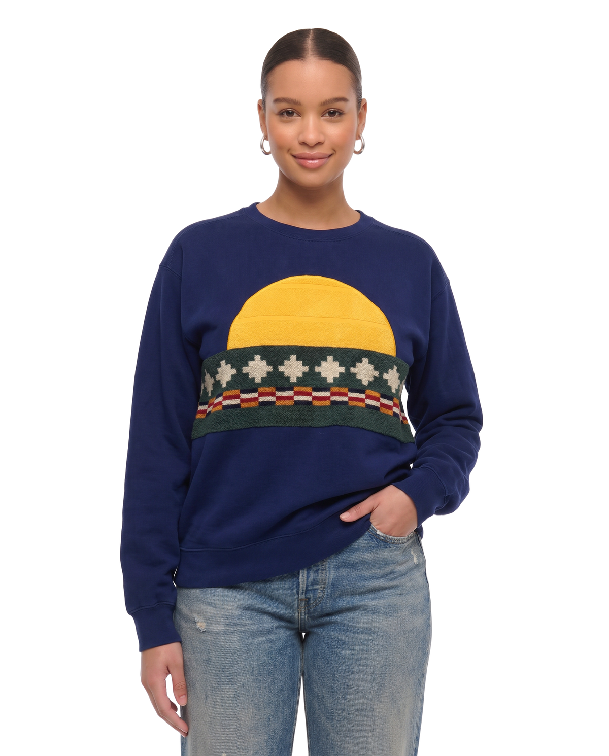 Large Navy Sunset Chaser Geometric Solstice