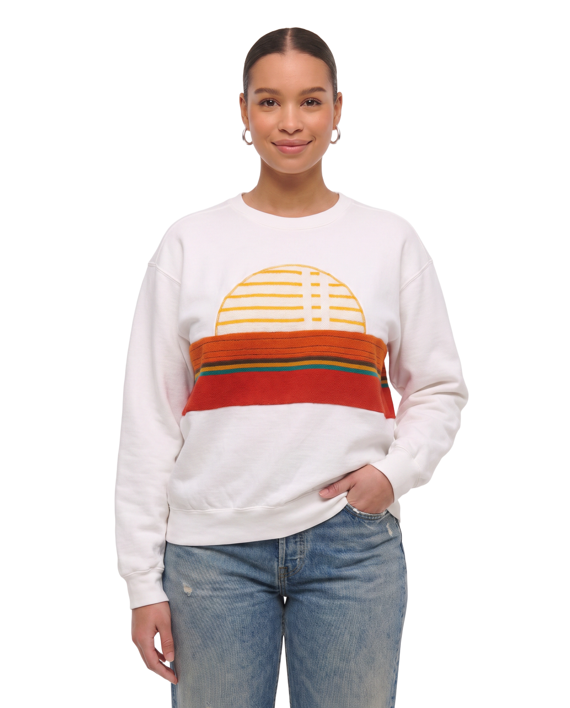 Large White Sunset Chaser Coastal Vibes
