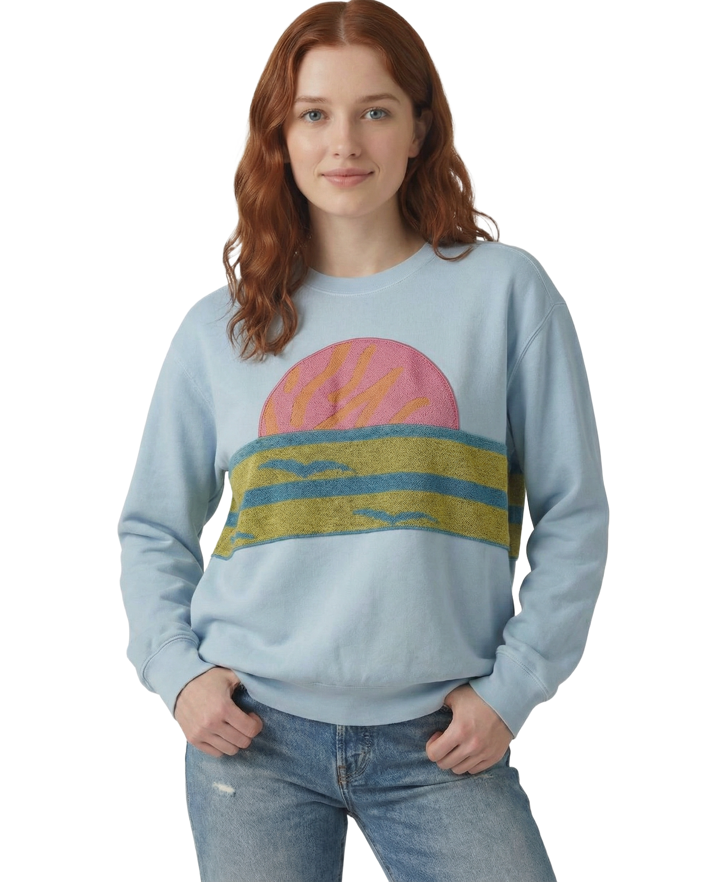 Medium Aqua Sunset Chaser "Three Birds"