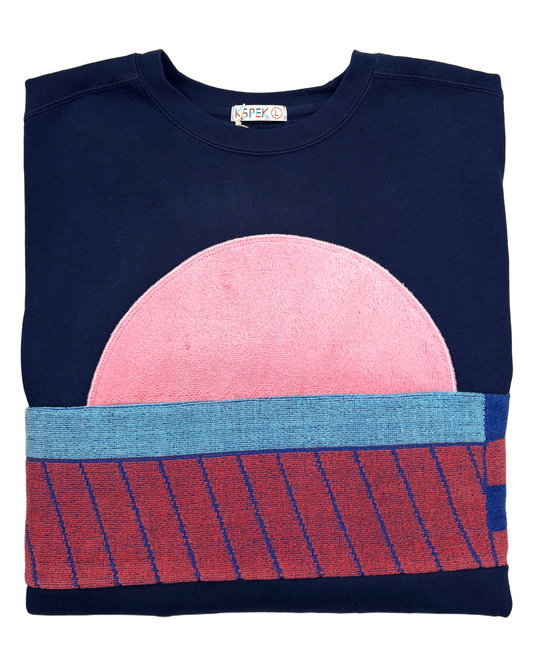 Large Navy Sunset Chaser Checkerboard Horizon