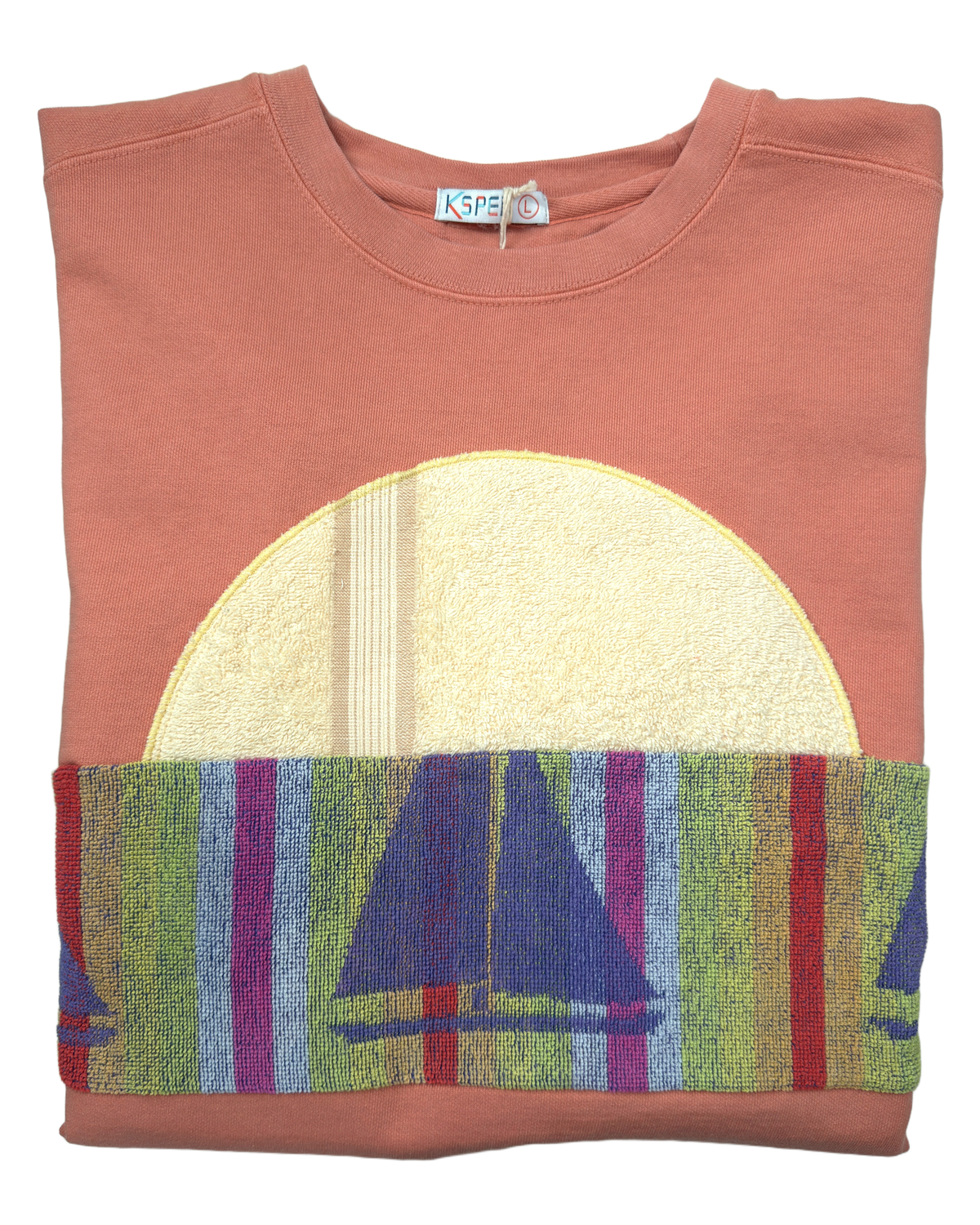 Large Terracotta Sunset Chaser Striped Sailboat Bay