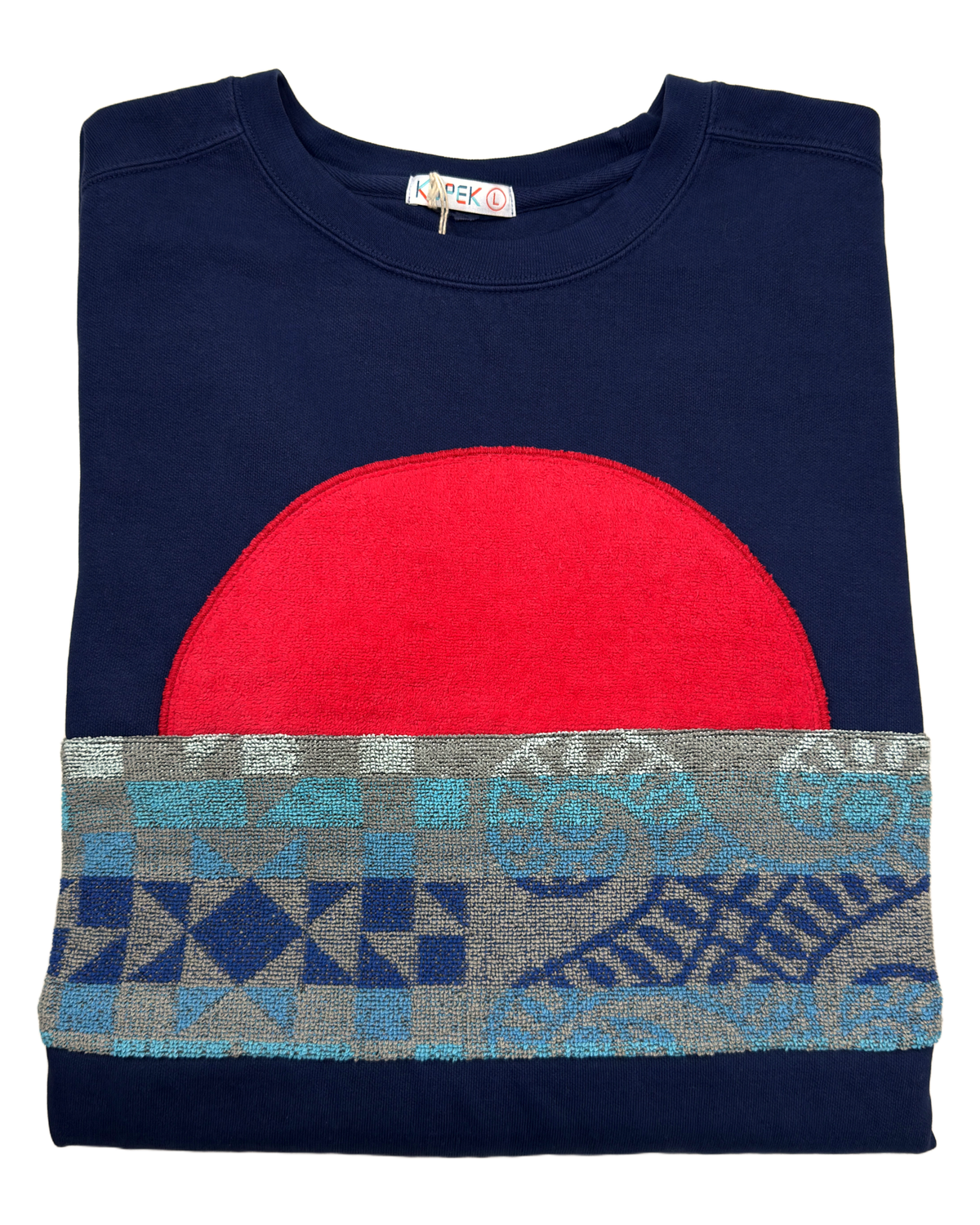 Large Navy Sunset Chaser Geometric Tidepool