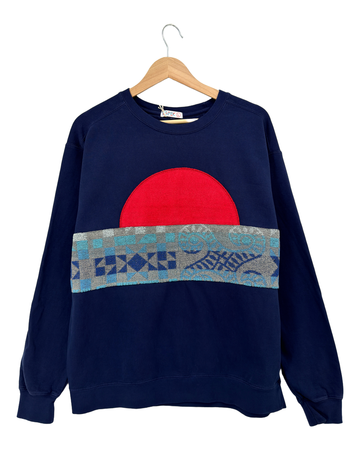 Large Navy Sunset Chaser Geometric Tidepool