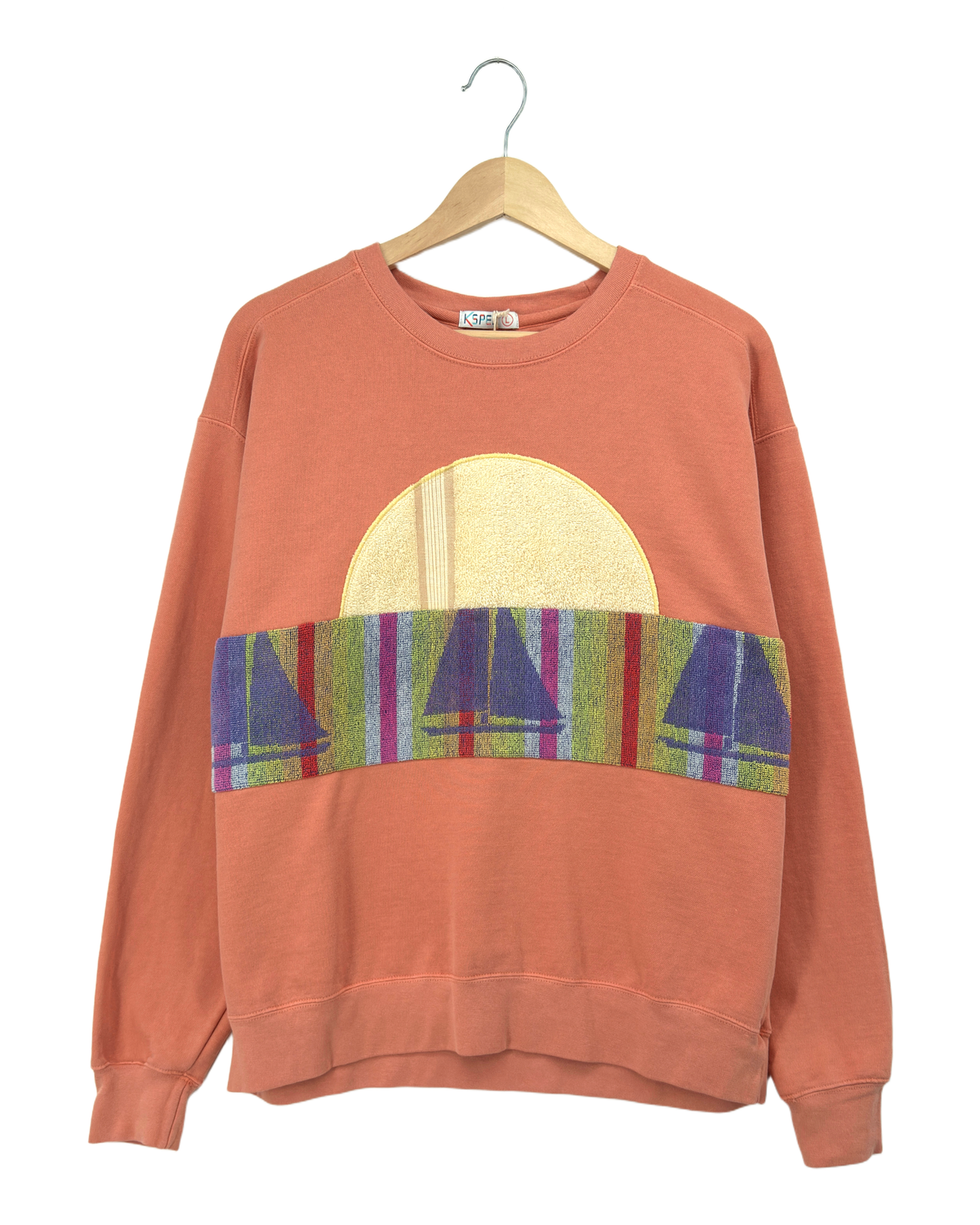 Large Terracotta Sunset Chaser Striped Sailboat Bay