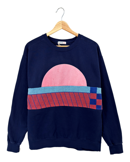 Large Navy Sunset Chaser Checkerboard Horizon